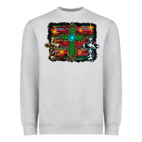 Heather Grey cross leopard cowhide glitter serape Heavyweight Sweatshirt - RanaPortraitStore