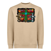 Mushroom cross leopard cowhide glitter serape Heavyweight Sweatshirt - RanaPortraitStore