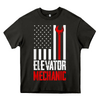 Asphalt elevator mechanic american flag gift for elevator technician t shirt Heavy Core Tee - linhVisuals