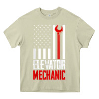 Mossy elevator mechanic american flag gift for elevator technician t shirt Heavy Core Tee - linhVisuals