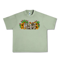 Oil Green Cactus Cowhide Sunflower Mama and Mini Set Urban Heavy Tee - Jasminsmagicworld