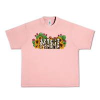Salmon Cactus Cowhide Sunflower Mama and Mini Set Urban Heavy Tee - Jasminsmagicworld