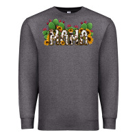 Charcoal Heather Cactus Cowhide Sunflower Mama and Mini Set Premium Sweatshirt - Jasminsmagicworld