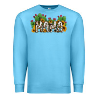 Ocean Blue Cactus Cowhide Sunflower Mama and Mini Set Premium Sweatshirt - Jasminsmagicworld