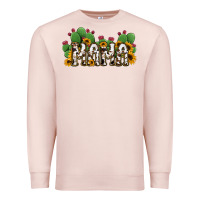 Pale Pink Cactus Cowhide Sunflower Mama and Mini Set Premium Sweatshirt - Jasminsmagicworld