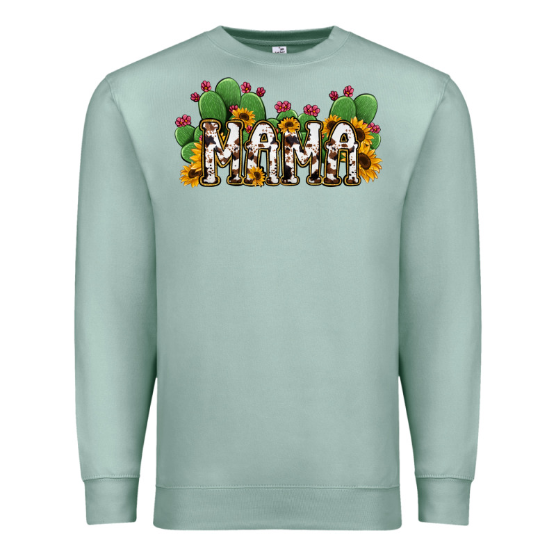 Cactus Cowhide Sunflower Mama And Mini Set Premium Sweatshirt by Jasminsmagicworld | Teevron