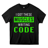 Black funny programmer writing code muscles meme for computer geek Heavy Core Tee - linhVisuals