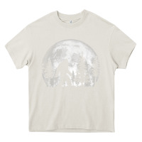 Cream bigfoot in the forest hiding at night full moon trees nature t shirt Heavy Core Tee - linhVisuals