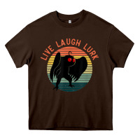 Chocolate Brown mothman live laugh lurk Heavy Core Tee - linhVisuals