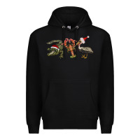 Black Christmas alligator pelican crawfish Premium Hoodie - BarkalooDesign