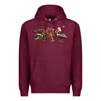 Burgundy Christmas alligator pelican crawfish Premium Hoodie - BarkalooDesign