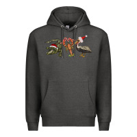 Charcoal Heather Christmas alligator pelican crawfish Premium Hoodie - BarkalooDesign