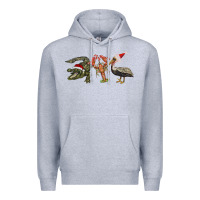 Heather Grey Christmas alligator pelican crawfish Premium Hoodie - BarkalooDesign