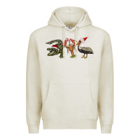 Oatmeal Heather Christmas alligator pelican crawfish Premium Hoodie - BarkalooDesign