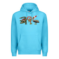 Ocean Blue Christmas alligator pelican crawfish Premium Hoodie - BarkalooDesign