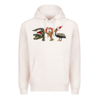 Pale Pink Christmas alligator pelican crawfish Premium Hoodie - BarkalooDesign