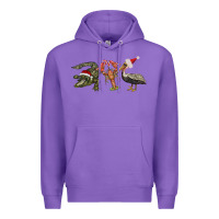 Purple Christmas alligator pelican crawfish Premium Hoodie - BarkalooDesign