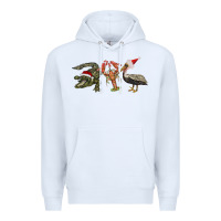 White Christmas alligator pelican crawfish Premium Hoodie - BarkalooDesign