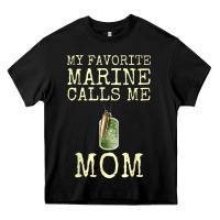 Black my favorite marine calls me mom Heavy Core Tee - linhVisuals