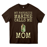 Chocolate Brown my favorite marine calls me mom Heavy Core Tee - linhVisuals