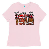 Bubblegum Pink football team Ladies Tee - CowhideDigitalArt