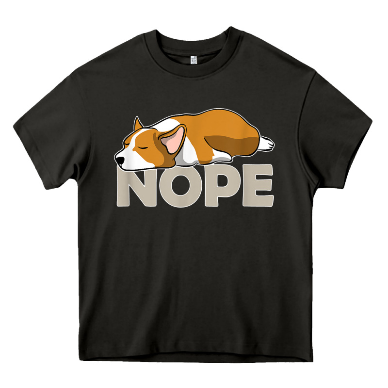 Nope Lazy Corgi Heavy Core Tee by linhVisuals | Teevron