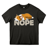 Asphalt nope lazy corgi Heavy Core Tee - linhVisuals