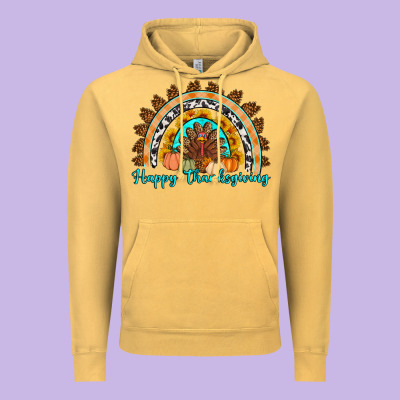 Happy Thanksgiving Rainbow Vintage Hoodie Designed By Artiststas