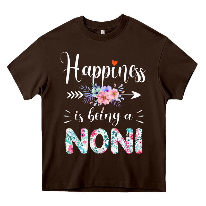 Happiness Is Being A Noni Ever Women Floral Decor Heavy Core Tee by linhVisuals | Teevron