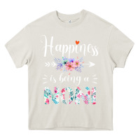 Cream happiness is being a noni ever women floral decor Heavy Core Tee - linhVisuals