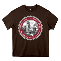 Chocolate Brown csu chico seal Heavy Core Tee - linhVisuals