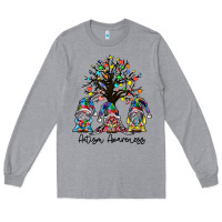 Heather Grey autism awarenes Long Sleeve Tee - SublimationCraftShop