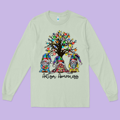 Autism Awarenes Long Sleeve Tee Designed By Sublimationcraftshop