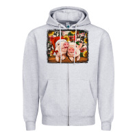 Heather Grey christmas pigs Zipper Hoodie - Jasminsmagicworld