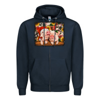 Navy christmas pigs Zipper Hoodie - Jasminsmagicworld