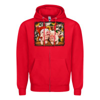 Red christmas pigs Zipper Hoodie - Jasminsmagicworld