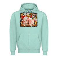 Seafoam christmas pigs Zipper Hoodie - Jasminsmagicworld