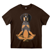 Chocolate Brown yoga fitness bluetick coonhound dog 363 bodybuilding Heavy Core Tee - linhVisuals