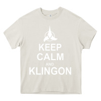 Cream keep calm and klingon Heavy Core Tee - linhVisuals