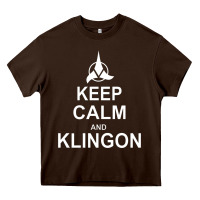 Chocolate Brown keep calm and klingon Heavy Core Tee - linhVisuals