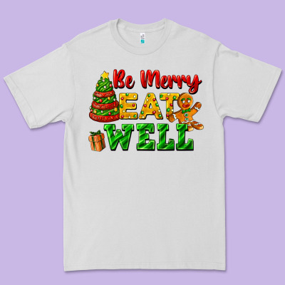 Be Merry Eat Well Premium Tee Designed By Fadigitalartstudio