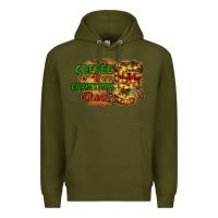 Army Green coffee and christmas cheer Premium Hoodie - RanaPortraitStore