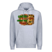 Heather Grey coffee and christmas cheer Premium Hoodie - RanaPortraitStore