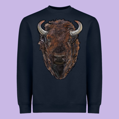 American Bison Heavyweight Sweatshirt Designed By Ranaportraitstore