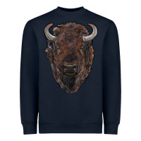 Navy american bison Heavyweight Sweatshirt - RanaPortraitStore