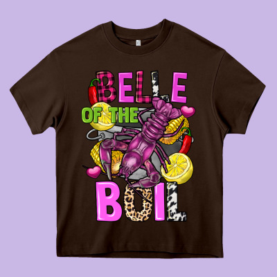 Belle Of The Boil Crawfish Heavy Core Tee Designed By Fadigitalartstudio