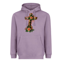 Lavender Flower Cross Heavyweight Hoodie - Jasminsmagicworld