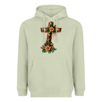 Matcha Flower Cross Heavyweight Hoodie - Jasminsmagicworld