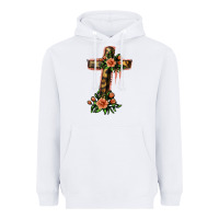 White Flower Cross Heavyweight Hoodie - Jasminsmagicworld