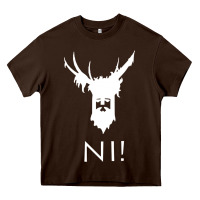 Chocolate Brown knights who say ni Heavy Core Tee - linhVisuals